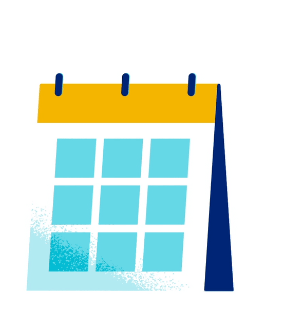 Animation of a calendar with a check mark appearing on one date