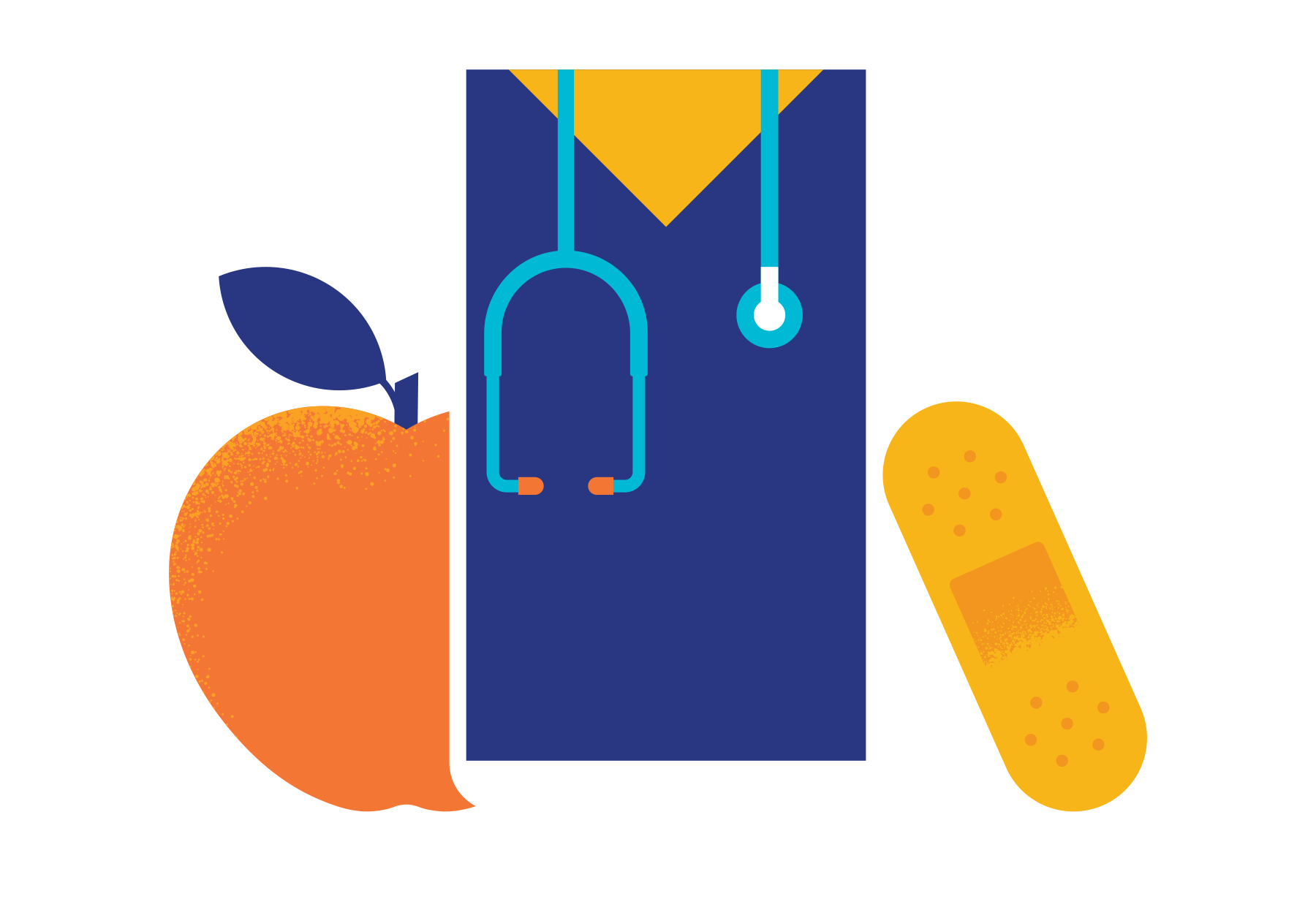 Illustration of a phone with a doctor visible to represent a virtual consultation