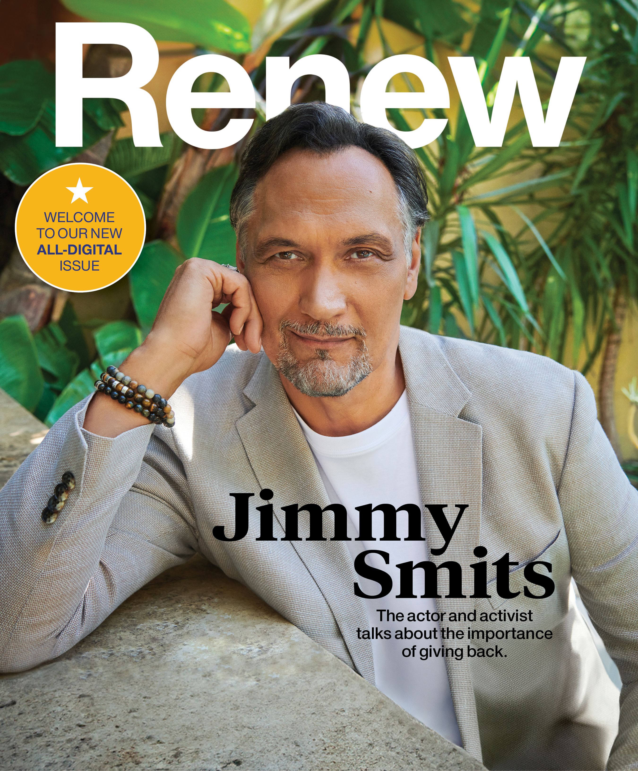 Cover of actor Jimmy Smits on the cover of Renew magazine